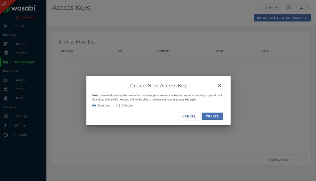 Getting Access Keys
